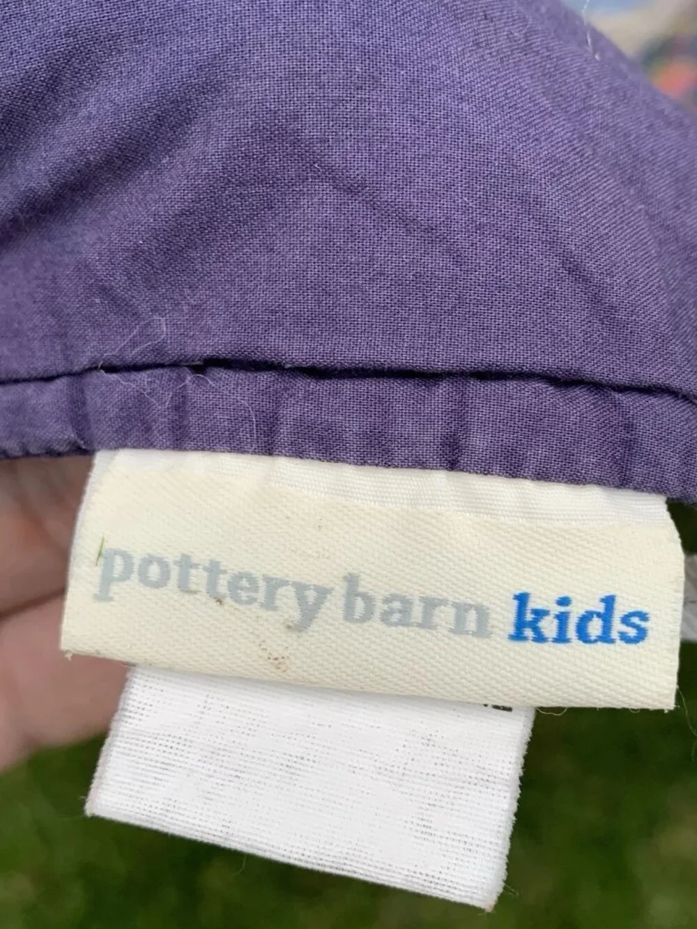 Pottery Barn Kids full queen plaid Football Quilt & Pillow shams EUC